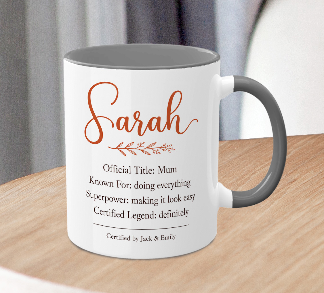 Personalised Mum Certificate Mug – Custom Name Gift from Kids - Image 2