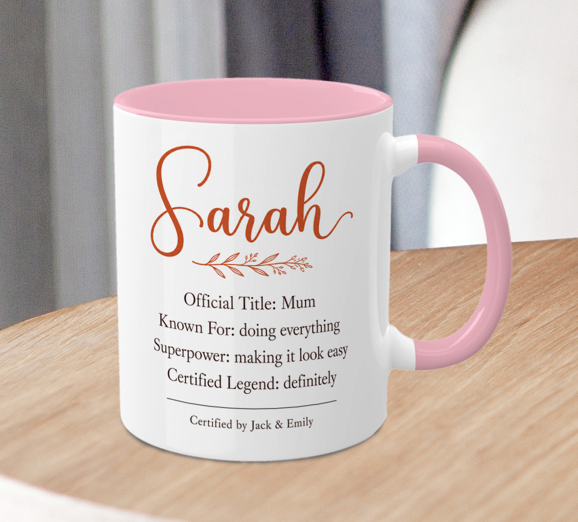 Personalised Mum Certificate Mug – Custom Name Gift from Kids - Image 3