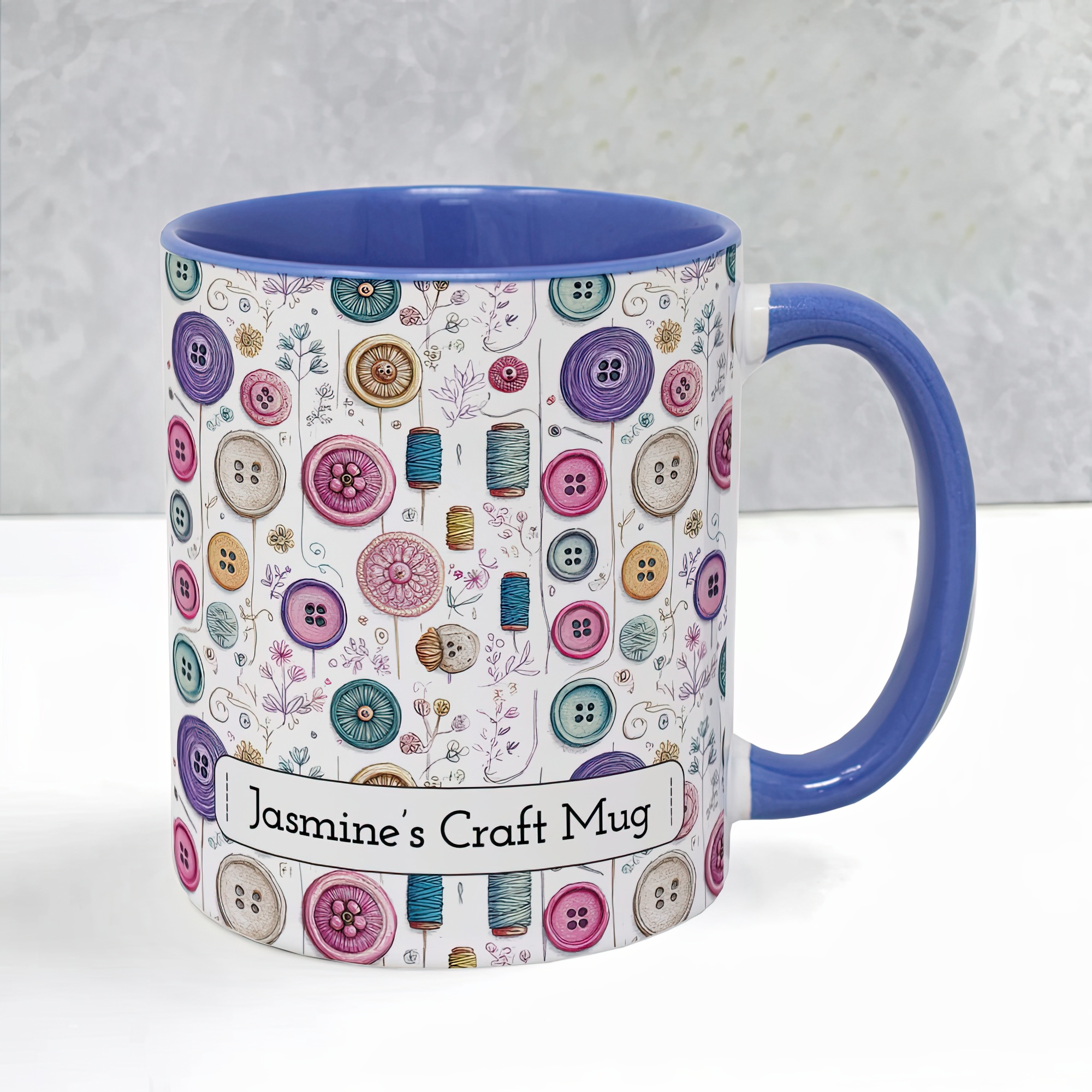 Personalised Sewing Mug – Custom Craft Lover Gift with Name - Image 5