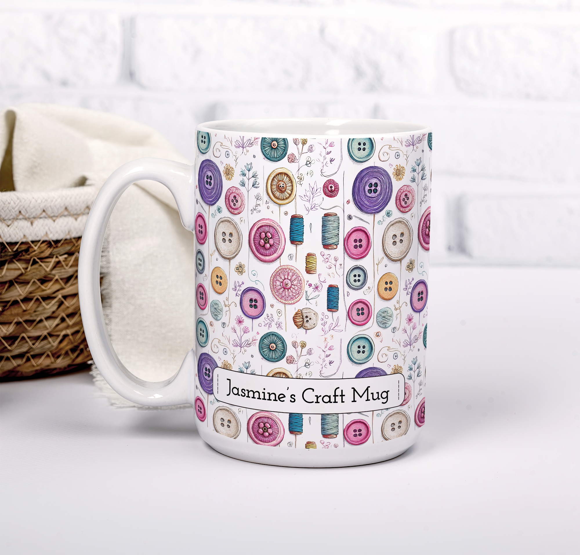 Personalised Sewing Mug – Custom Craft Lover Gift with Name - Image 6