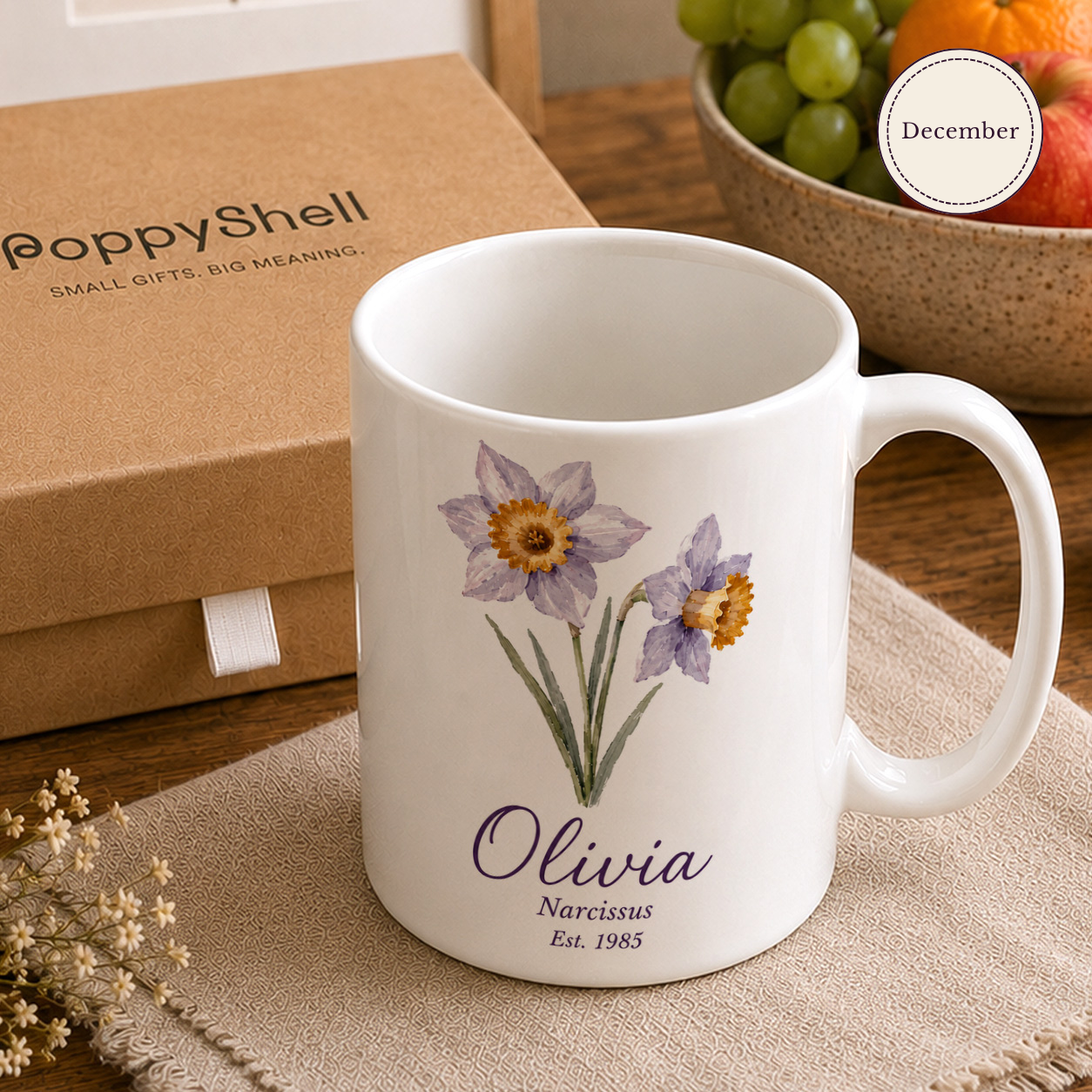 Personalised Birth Flower Mug – Custom Name Gift for Mum - Image 7
