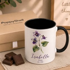 Personalised Birth Flower Mug – Custom Name Gift for Mum - Image 3