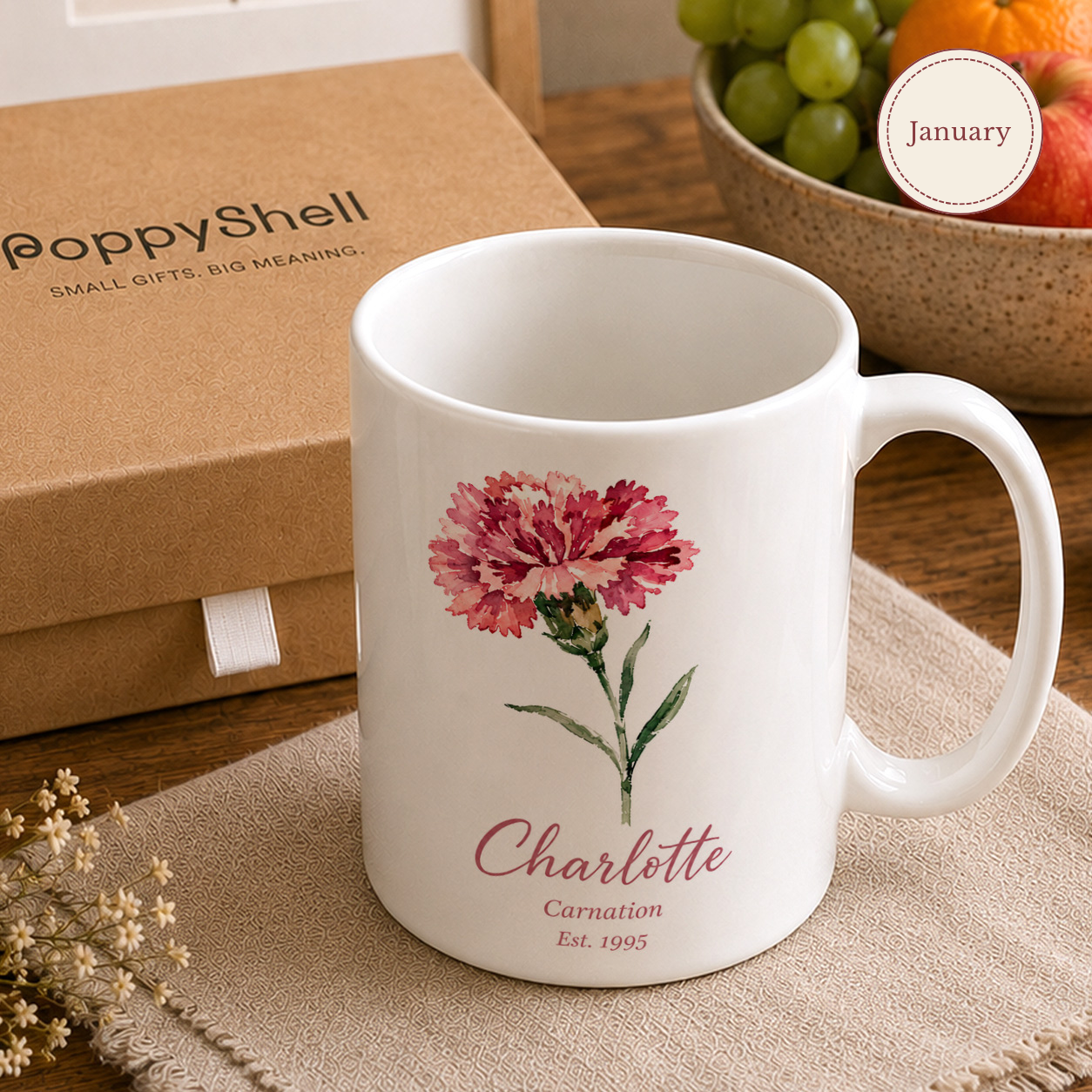 Personalised Birth Flower Mug – Custom Name Gift for Mum - Image 6