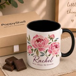 Personalised Floral Mum Mug – Custom Peony Name Gift for Mum - Image 4