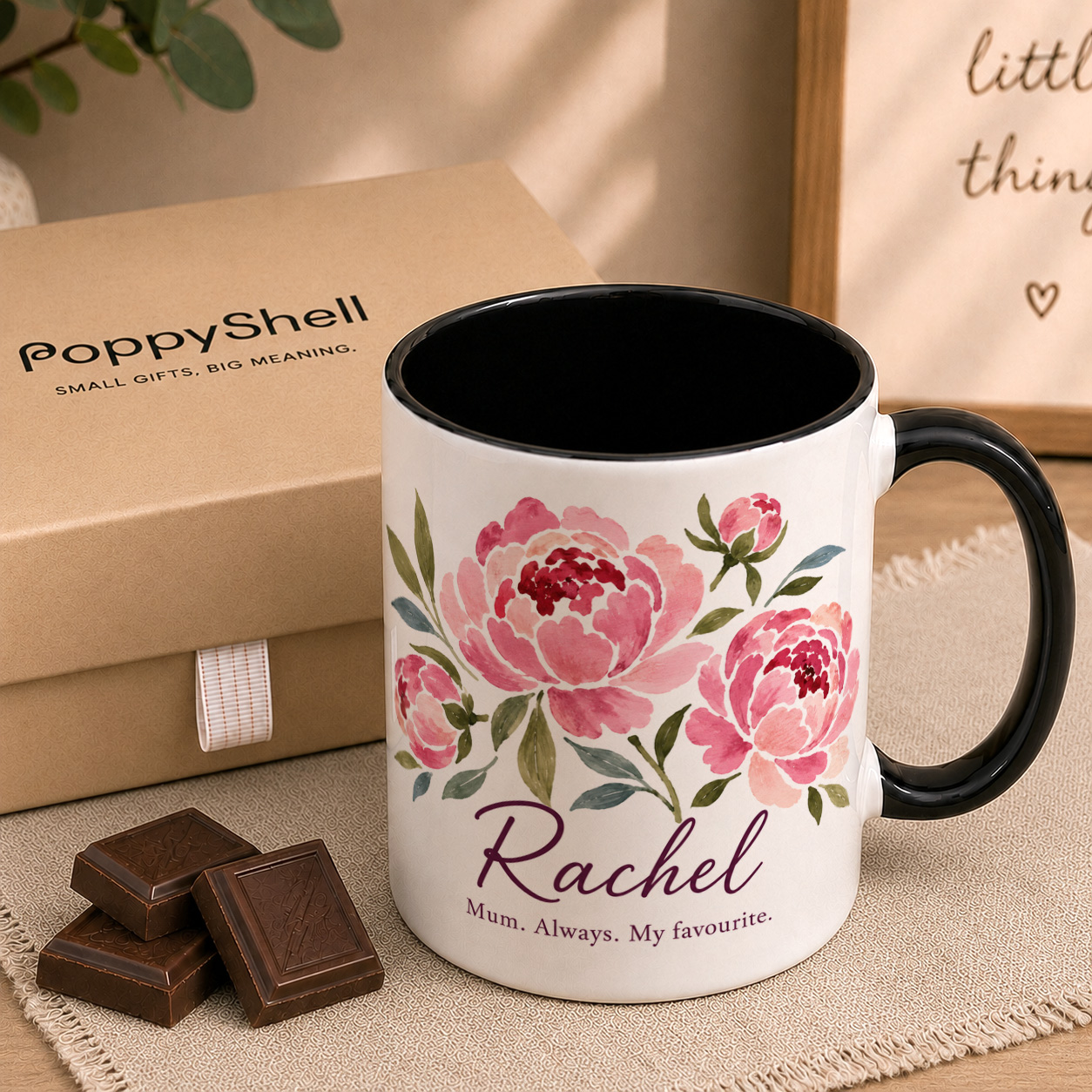 Personalised Floral Mum Mug – Custom Peony Name Gift for Mum - Image 4