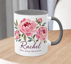 Personalised Floral Mum Mug – Custom Peony Name Gift for Mum - Image 3
