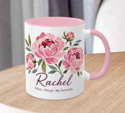 Alternative view of Personalised Floral Mum Mug – Custom Peony Name Gift for Mum