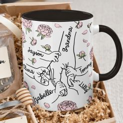 Personalised Mum Hand Holding Mug – Custom Family Names Gift - Image 5