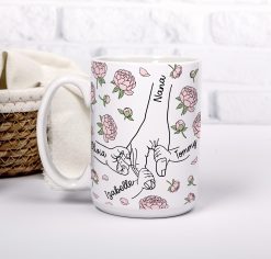 Personalised Mum Hand Holding Mug – Custom Family Names Gift - Image 6