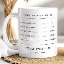 Personalised Mum Receipt Mug – Custom Thank You Gift from Children