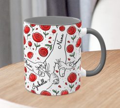 Personalised Family Hands Rose Mug – Custom Names Gift for Mum - Image 4