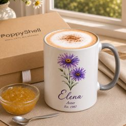 Personalised Birth Flower Mug – Custom Name Gift for Mum - Image 4