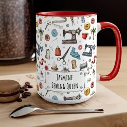 Personalised Sewing Mug – Custom Seamstress Gift with Name - Image 8