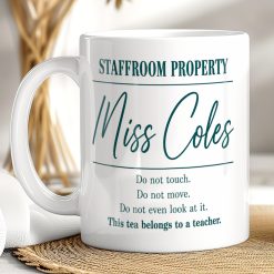 Personalised Teacher Mug – Staffroom Property Custom Name Gift