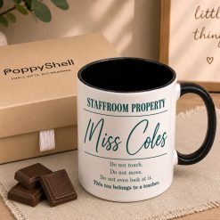 Alternative view of Personalised Teacher Mug – Staffroom Property Custom Name Gift