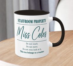 Alternative view of Personalised Teacher Mug – Staffroom Property Custom Name Gift