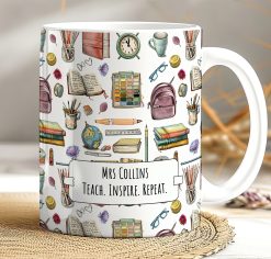 Personalised Teacher Mug – Custom Name Thank You Gift for Teacher
