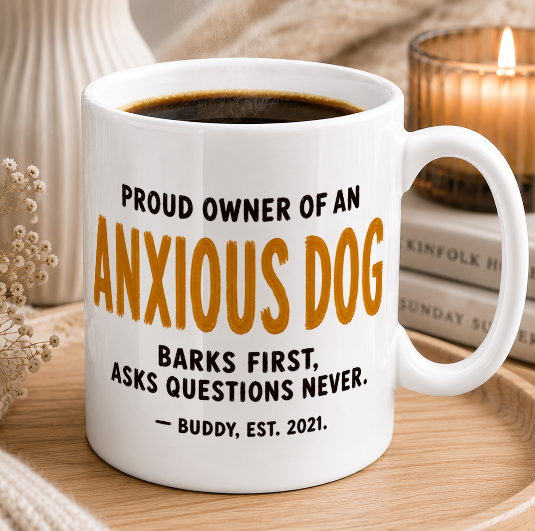 Personalised Anxious Dog Mug – Funny Dog Owner Gift