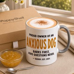 Alternative view of Personalised Anxious Dog Mug – Funny Dog Owner Gift