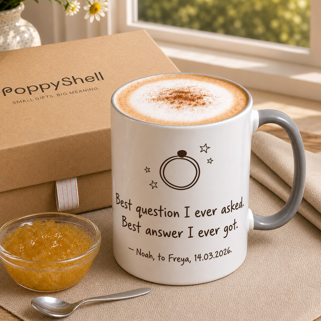 Personalised Engagement Mug – Custom Names & Date, Proposal Gift - Image 4