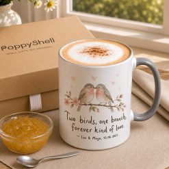 Personalised Love Birds Mug – Custom Couple Gift with Names & Date - Image 3