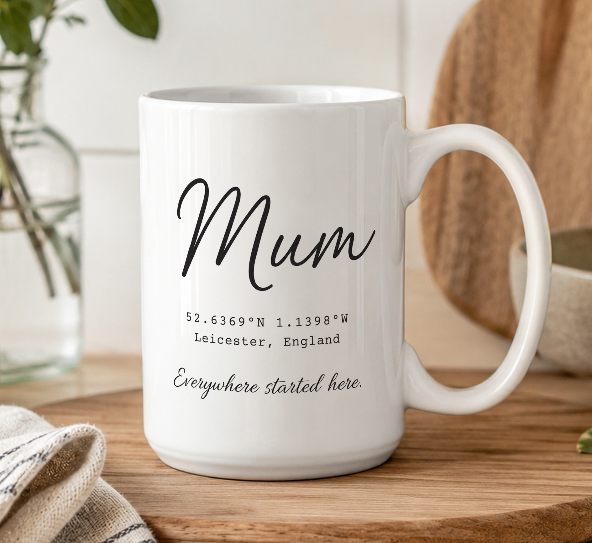 Personalised Coordinates Mug – Custom Mum Gift with Location - Image 5