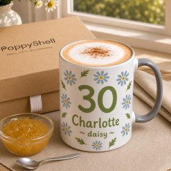 Personalised Birth Flower Milestone Mug – Custom Name & Age Gift - Image 3