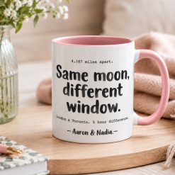 Personalised Long Distance Couple Mug – Custom Names & Cities Gift - Image 4
