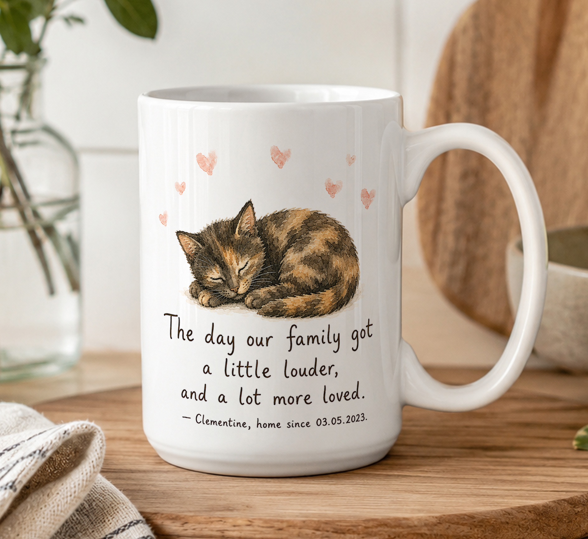 Personalised Cat Mug – Custom Name and Gotcha Date Gift - Image 5