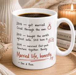Personalised Marriage Timeline Mug – Funny Couple Gift