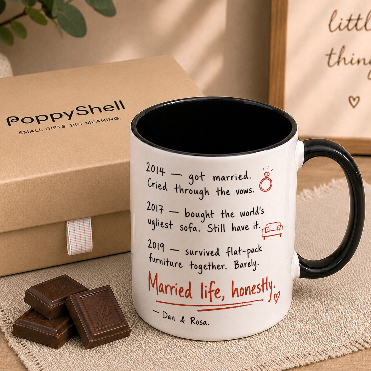Personalised Marriage Timeline Mug – Funny Couple Gift - Image 4