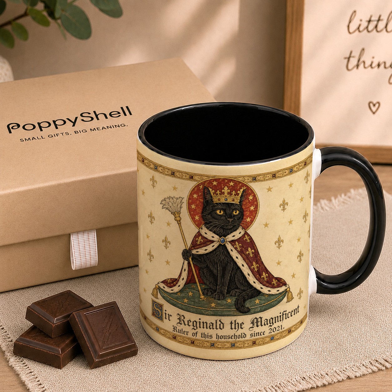 Personalised Medieval Cat Mug – Custom Name and Year Gift - Image 4