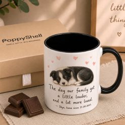 Alternative view of Personalised New Puppy Mug – Custom Dog Name and Date Gift