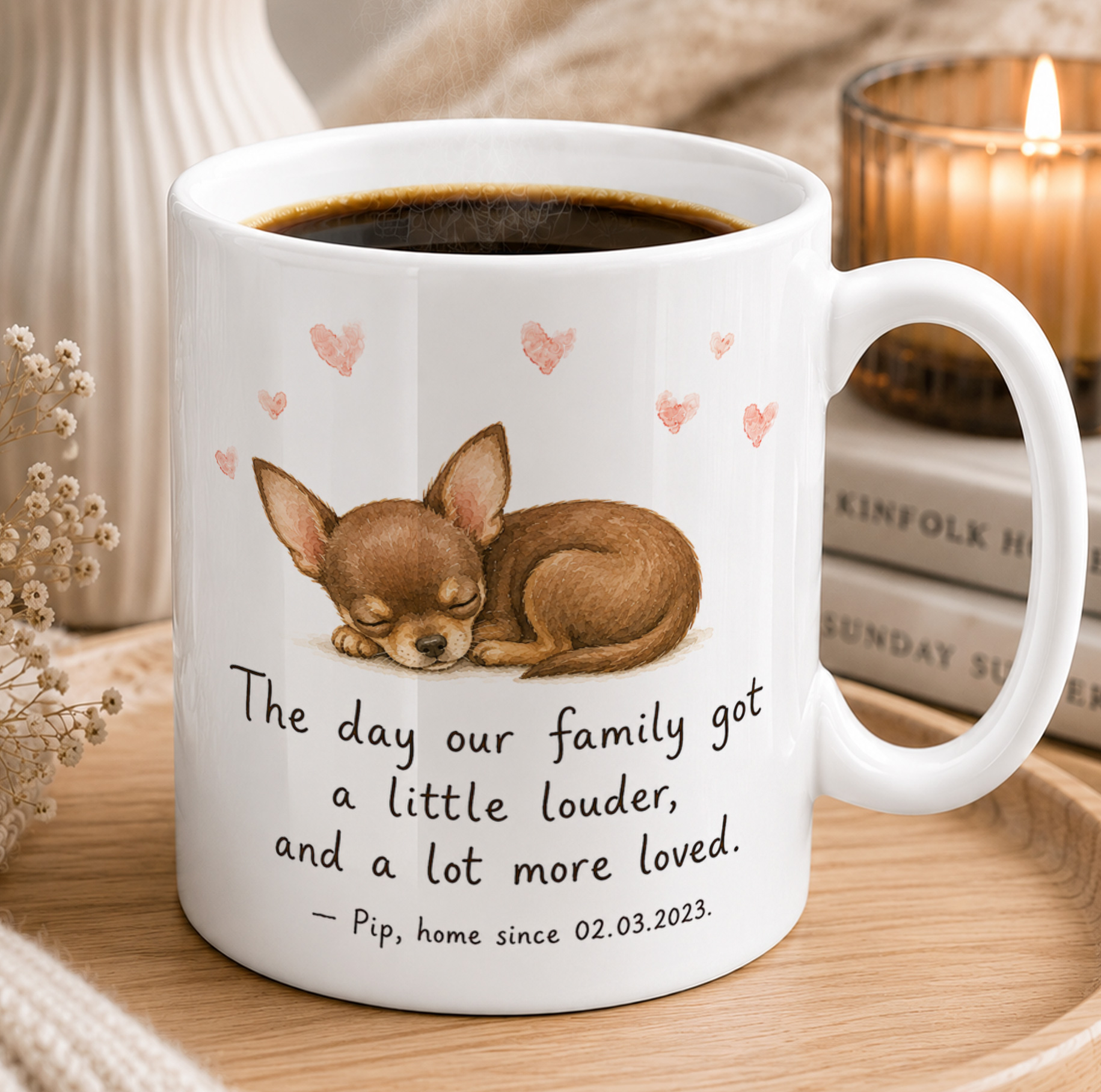 Personalised New Puppy Mug – Custom Dog Name and Date Gift