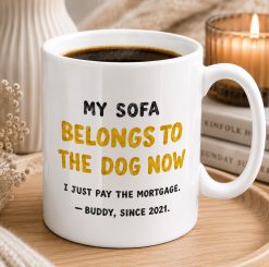 Personalised Dog Sofa Mug – Funny Dog Owner Gift