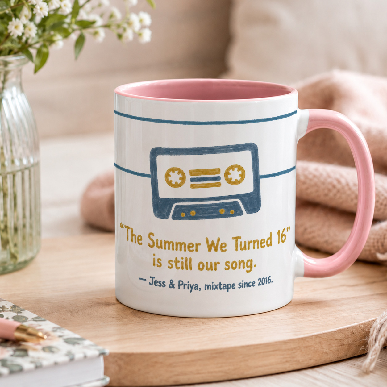 Personalised Friendship Song Mug – Custom Names & Year Gift - Image 3