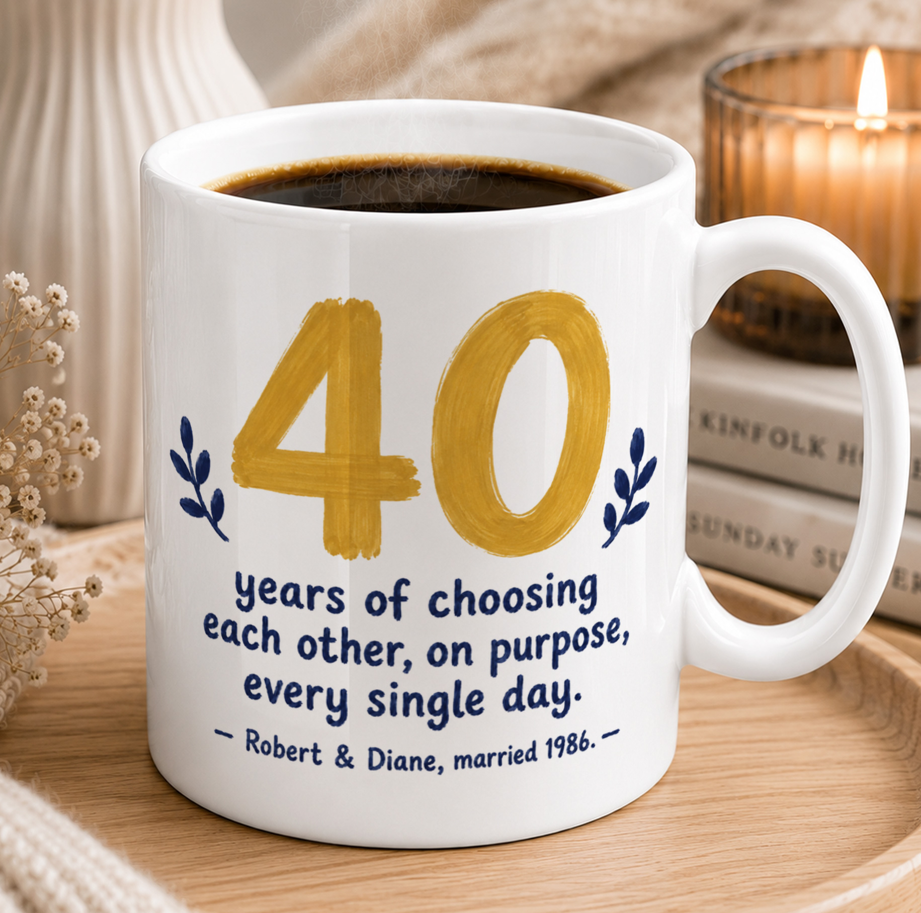 Personalised Anniversary Years Mug – Custom Couple Gift