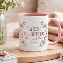 Alternative view of Personalised Thank You Mug – Life Better Appreciation Gift