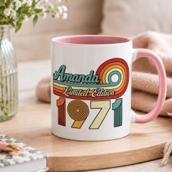 Personalised Birth Year Mug – Custom Name Retro Birthday Gift - Image 4